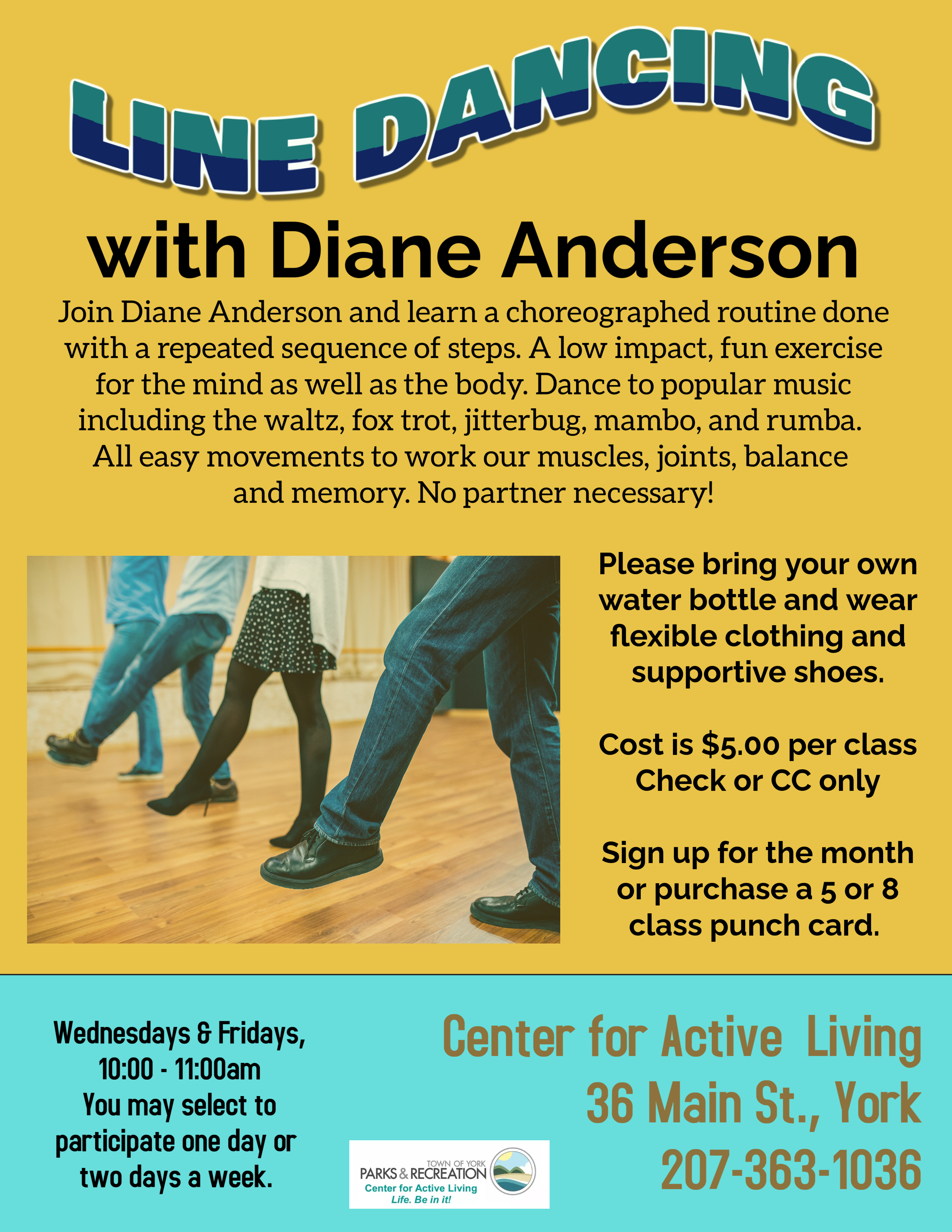 Line Dancing Learning Template Center for Active Living